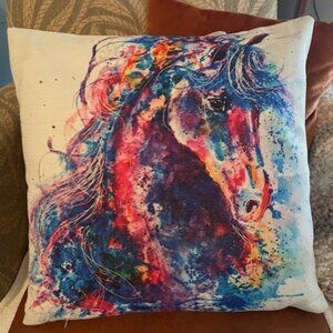 Watercolour Horse Cushion Cover